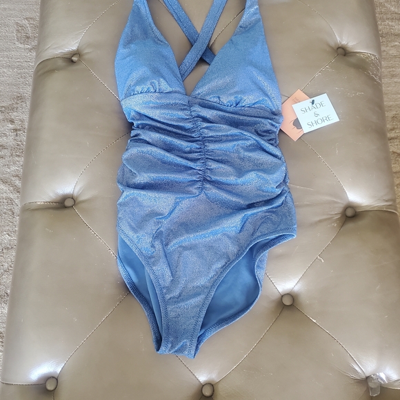 Shade & Shore Shimmering Blue Swimwear - Picture 1 of 5